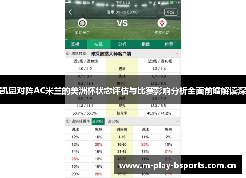凯恩对阵AC米兰的美洲杯状态评估与比赛影响分析全面前瞻解读深